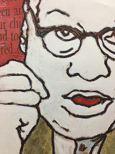 art by Nell Painter: Paul Robeson Activist, detail oil stick, acrylic, and ink on canvas, 48" x 24"
