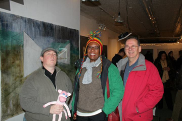 Evonne Davis, Nell, and Glenn Shafer at an opening at Aferro